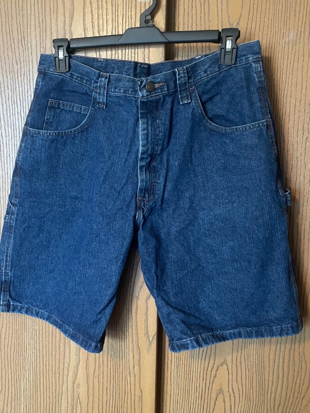 WRANGLER MENS DARK BLUE CARPENTER DENIM JEANS SHORTS 10” INSEAM SIZE 36 - Picture 1 of 6